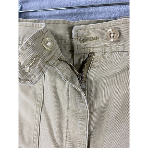 NY Khakis Skirt Women's 12‎ Tan 100% Cotton Pockets Flat Front Casual Safari - Picture 4 of 12